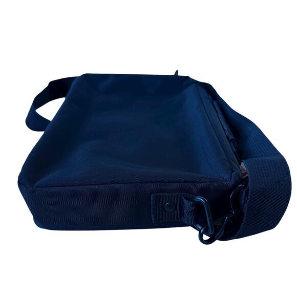 Vintage Fiorucci Crossbody Bag Black Canvas Red Heart Messenger 11"x7.5"x2" - Picture 7 of 11